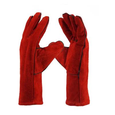 14 inches leather welding work gloves with reinforced full palm