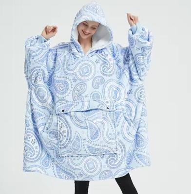 Anime Print Design Thick Hoodie Blanket Hoodie Fleece Tv Blanket