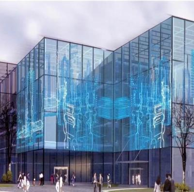 Transparent LED Glass Curtain Wall Building Remote Control / Smartphone App Control