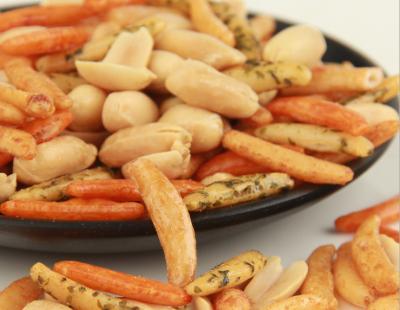 Dry / Puffering Spicy Rice Cracker Mix Vitamins Contained Low Calorie Kid Friendly