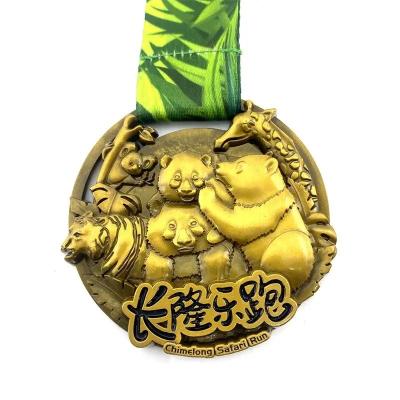 Solid Texture Antique Gold Personalized Race Medals Joyrun Animal Themed Running