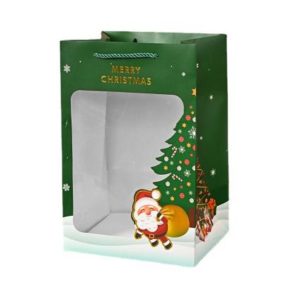 Custom Order Accepted Eco Friendly Paper Christmas Present Bag with Clear PVC Window