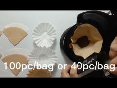 Food Grade Natural Wood Pulp Organic Unbleached Coffee Filters 17cm Cone