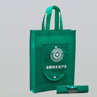 Foldable Non-Woven Tote Bags With Snap Button Pomotional Shopping Bags With Front Pocket