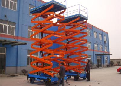 Movable Scissor Lift Mobile Hydraulic Lift Ac380v Or Dc Battery Blue Orange