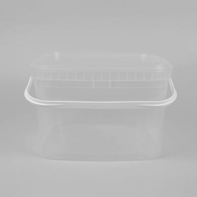 3L PP Polypropylene Clear Square Bucket With Lid Custom Color